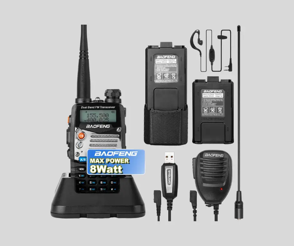 4. BaoFeng UV-5R 8W Handheld Walkie Talkies