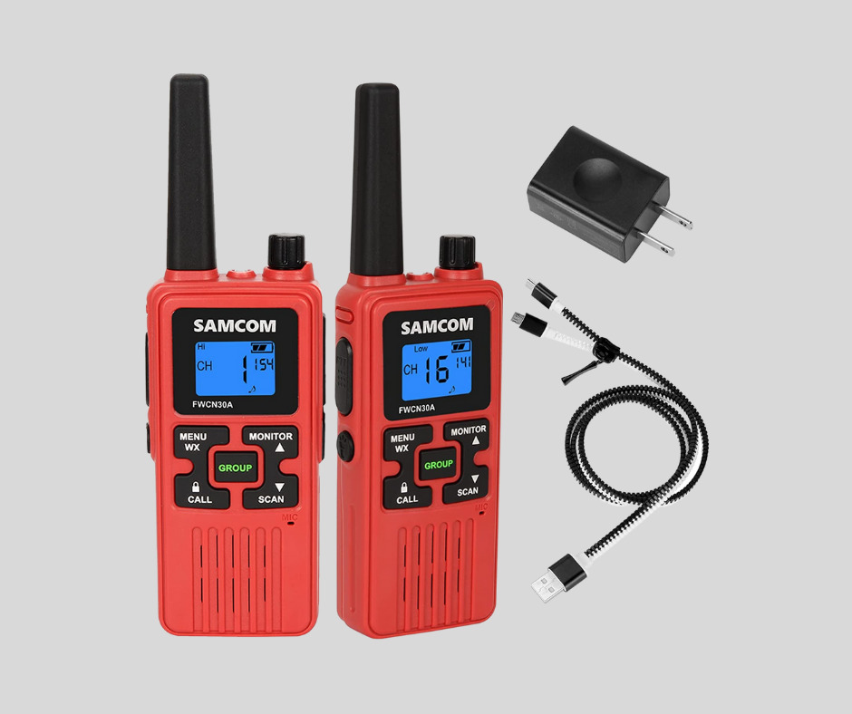 3. SAMCOM Walkie Talkies 2pcs Red