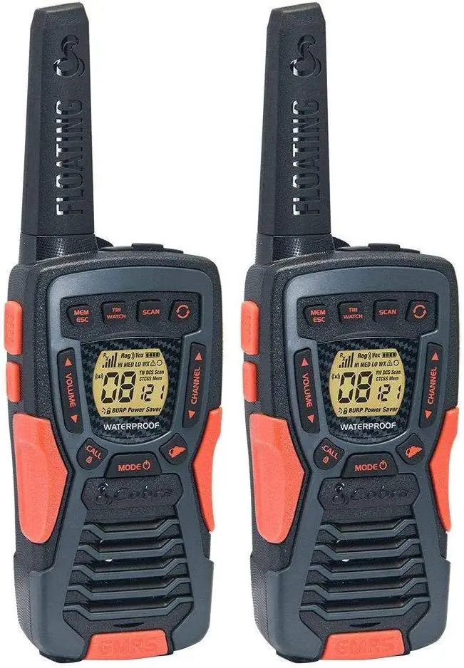 Cobra ACXT1035R FLT Floating Walkie Talkies for Adults - Waterproof, Rechargeable, Long Range up to 37-Mile Two Way Radio with NOAA Weather Alert & VOX, ( 2 Pack )