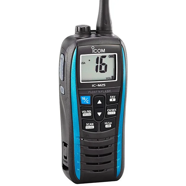 Icom IC-M25 floating marine VHF radio Float n Flash waterproof handheld